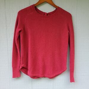 Madewell Waffle Knit Button Back Sweater Burgundy